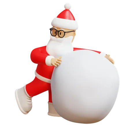 Santa haciendo bola de nieve  3D Icon