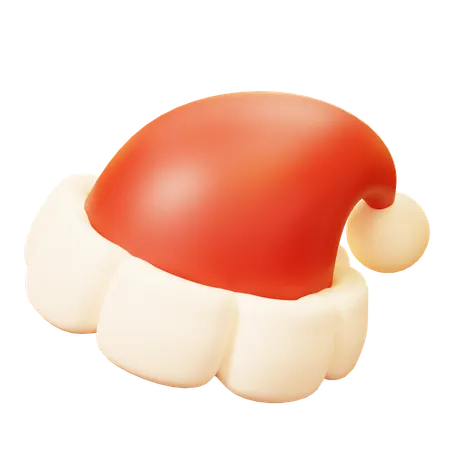3 D Cute Cartoon Christmas Santa Claus Hat Accessory For Party Winter Season Happy New Year Decoration Merry Christmas Holiday New Year And Xmas Celebration 3D Icon