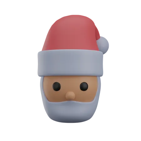 Santa Head 3 D Icon Christmas 3D Icon