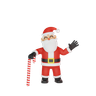 3d santa holding candy logo