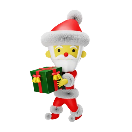 Santa Holding Gift  3D Icon