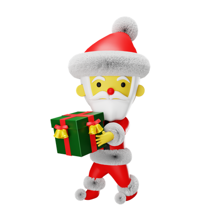 Santa Holding Gift  3D Icon