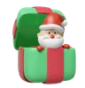 Santa In Big Gift Box