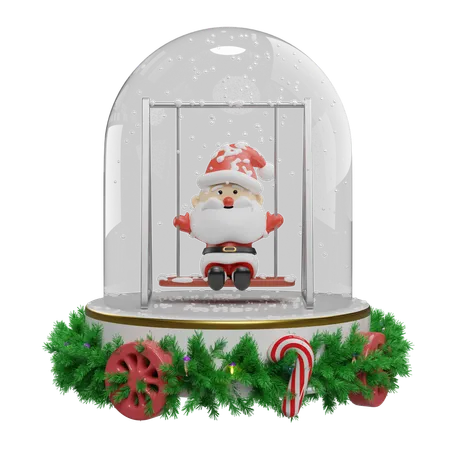 Santa In Globe  3D Icon