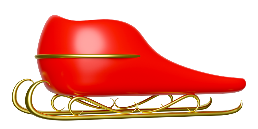Santa is riding on Christmas sleigh  3D Illustration