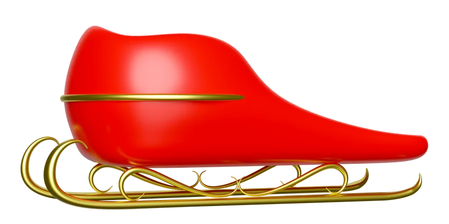 Santa is riding on Christmas sleigh  3D Illustration