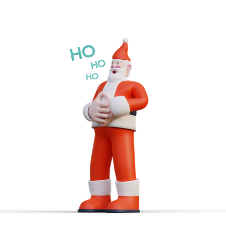 Santa Laughing  3D Illustration