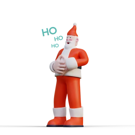 Santa Laughing  3D Illustration