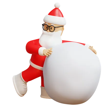 Santa Making Snowball  3D Icon