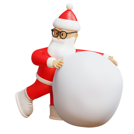 Santa Making Snowball  3D Icon