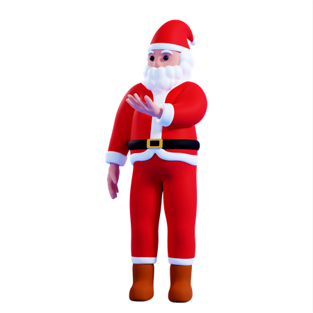 Santa mostrando algo  3D Illustration