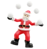 Santa playing with snowball