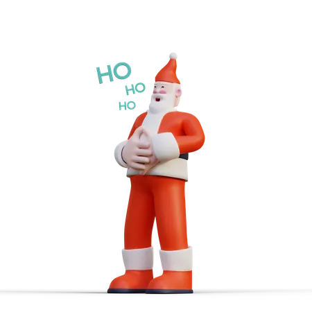 Papá Noel riendo  3D Illustration