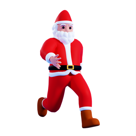 Santa running  3D Illustration