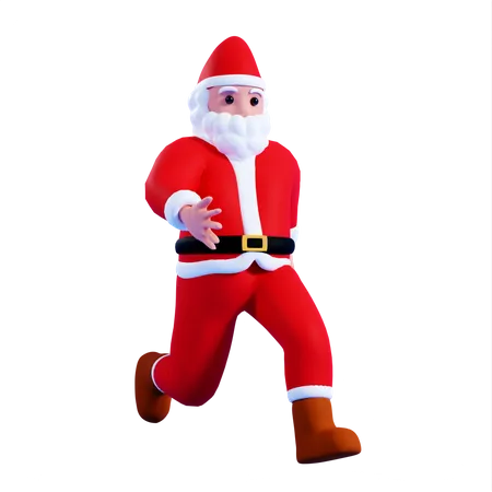 Santa running  3D Illustration