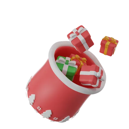 3 D Render Of Gift Box Inside The Bag 3D Icon