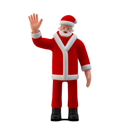Santa saying Hi with hand sing  3D Icon