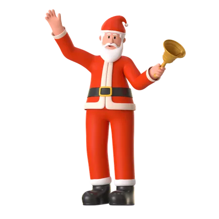 Santa Says Hello  3D Illustration