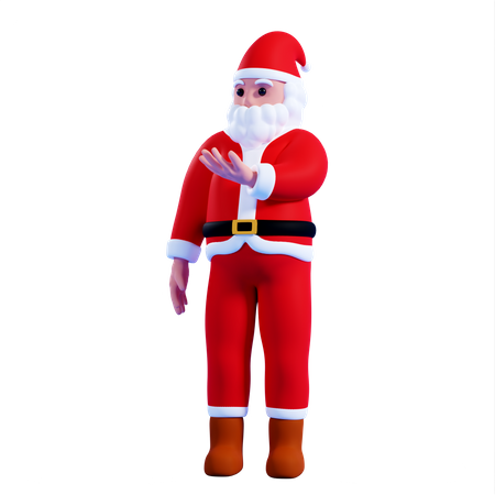 Santa showing something  3D Illustration