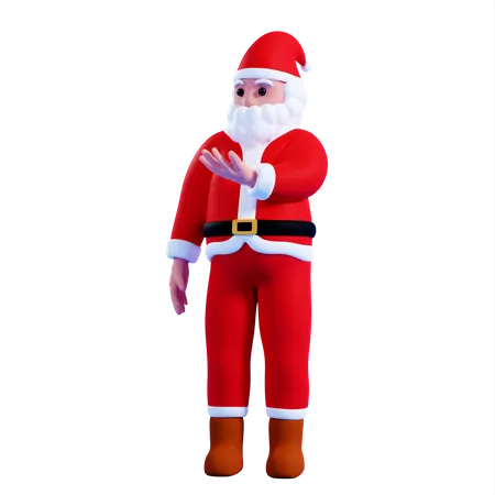 Santa showing something 3D Illustration