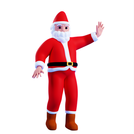 Santa showing stop gesture  3D Icon
