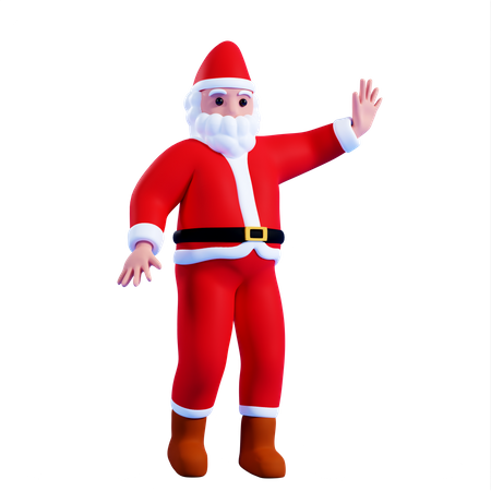 Santa showing stop gesture  3D Illustration
