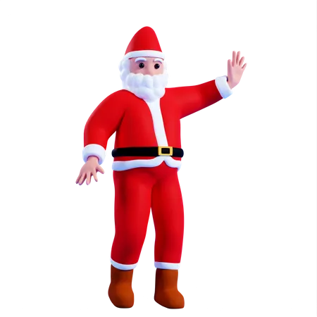 Santa showing stop gesture  3D Illustration