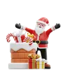 santa sitting near Chimney and Gift