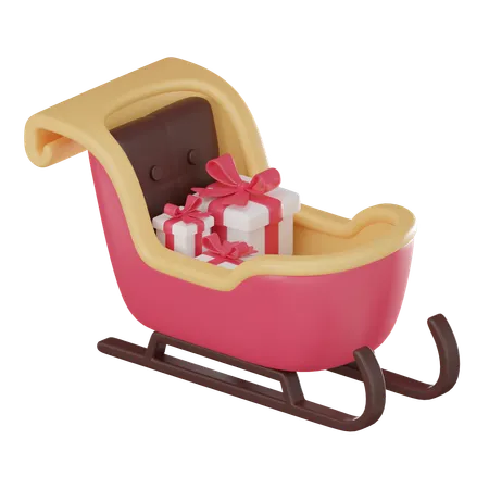 Santas Sleigh Perfect For Holiday Decorations And Festive Christmas Designs Get Into Spirit Of The Season 3 D Render 3D Icon