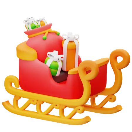 Santa Sledge  3D Icon