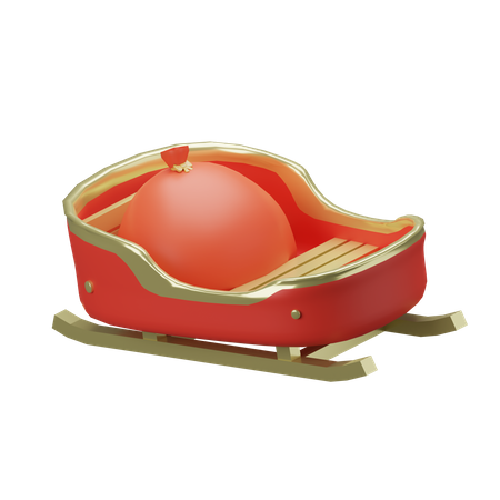 Santa Sledge  3D Icon