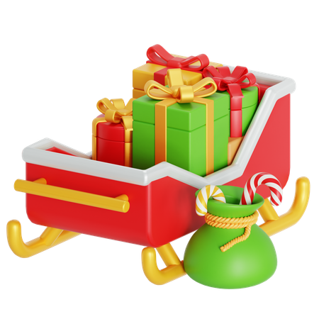 Santa sledge  3D Icon