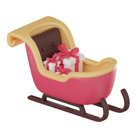 Santa Sledge  3D Icon