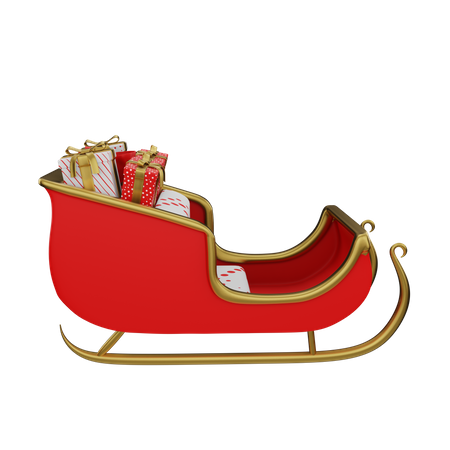 Santa Sledge 3D Illustration