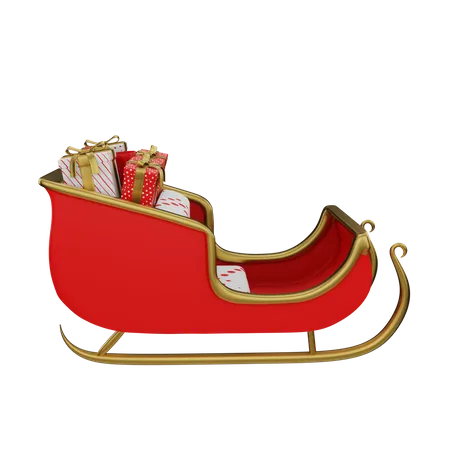 Santa Sledge  3D Illustration