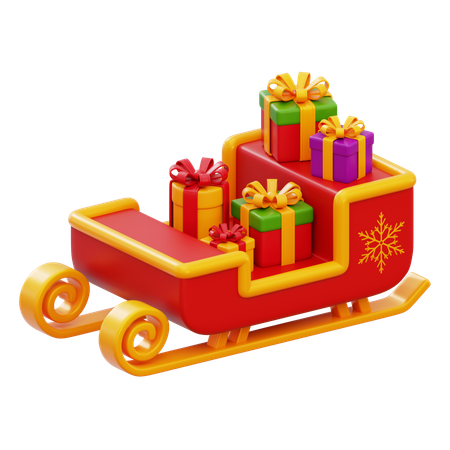 Santa Sleigh  3D Icon