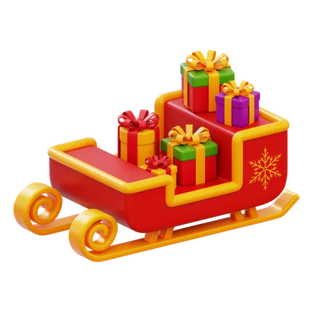 Santa Sleigh  3D Icon