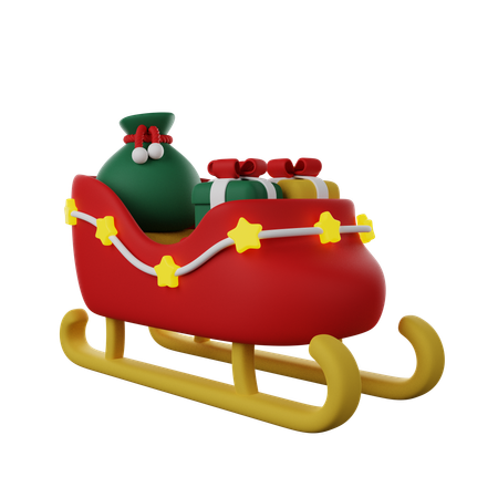 Santa Sleigh  3D Icon