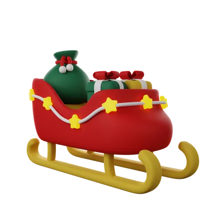 Santa Sleigh  3D Icon