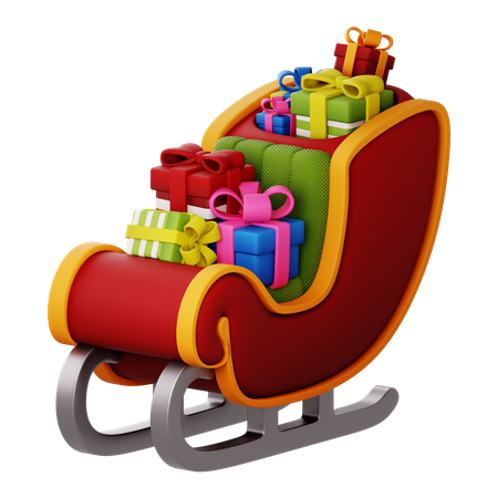 Santa Sleigh  3D Icon