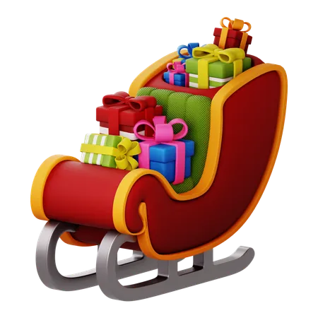 Santa Sleigh  3D Icon