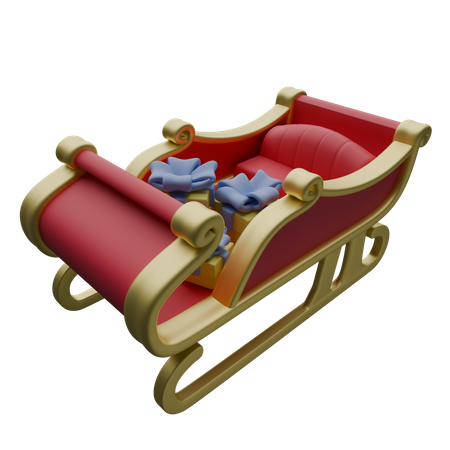 Santa Sleigh  3D Icon