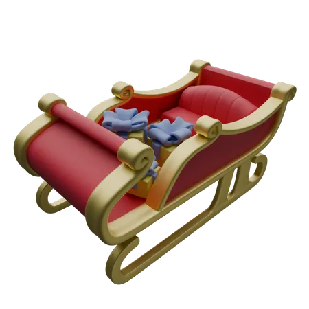 Santa Sleigh  3D Icon