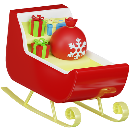 Santa Sleigh  3D Icon