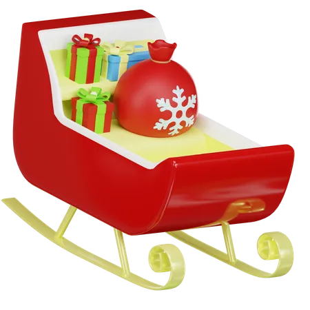 Santa Sleigh  3D Icon