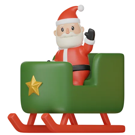 Santa Sleigh  3D Icon