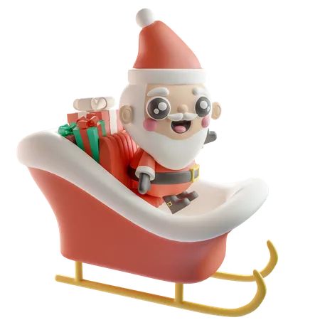 Santa Sleigh  3D Icon