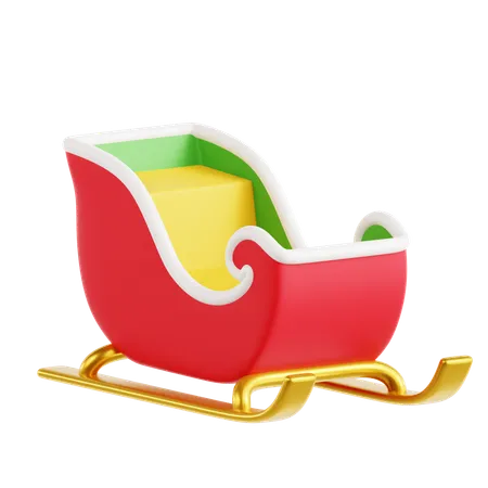 Santa Sleigh  3D Icon