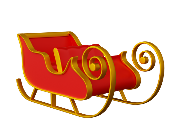 Santa Sleigh  3D Icon