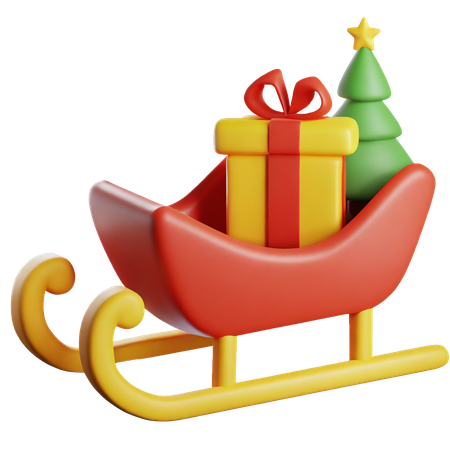 Santa Sleigh  3D Icon